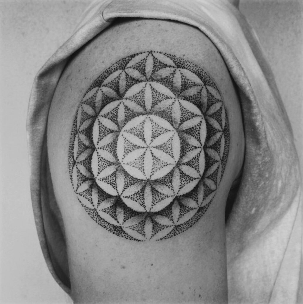 Flower of lie - classic Spiritual tattoo by Mark Nara