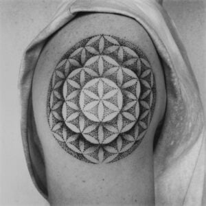 Flower of lie - classic Spiritual tattoo by Mark Nara